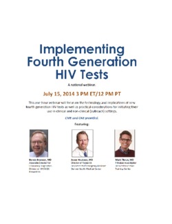 Implementing Fourth Generation HIV Tests Webinar