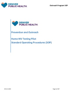 Denver Public Health HIV Home Testing Protocols