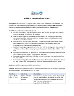 Denver PTC Scope of Work for Anti-Racist Framework