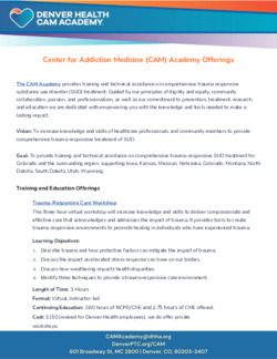 Denver Health CAM Academy Training Offerings (May 2025)
